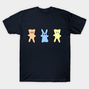 Pastel Blue Bunny with bunny eyed friends T-Shirt